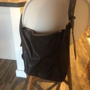 All Saint Gray Leather Zoku ns hobo bag